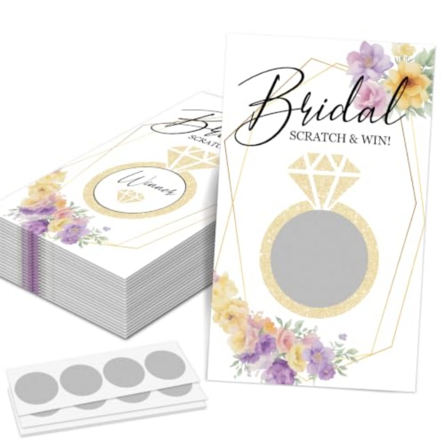 Party Games Bridal Shower - Goldener Ring Brautparty Rubbellos-Spiel Verlobungsfeier Gastgeschenke