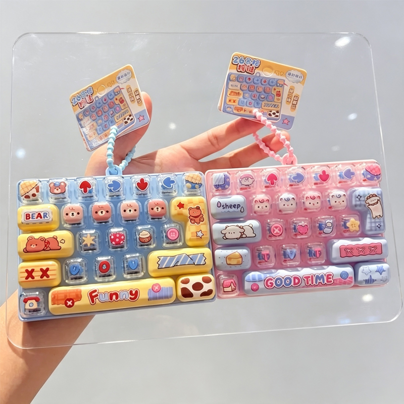 Party Games Switch - 26Grid Keycap Clicker Anti-Stress Fidget Tastatur-Schlüsselanhänger