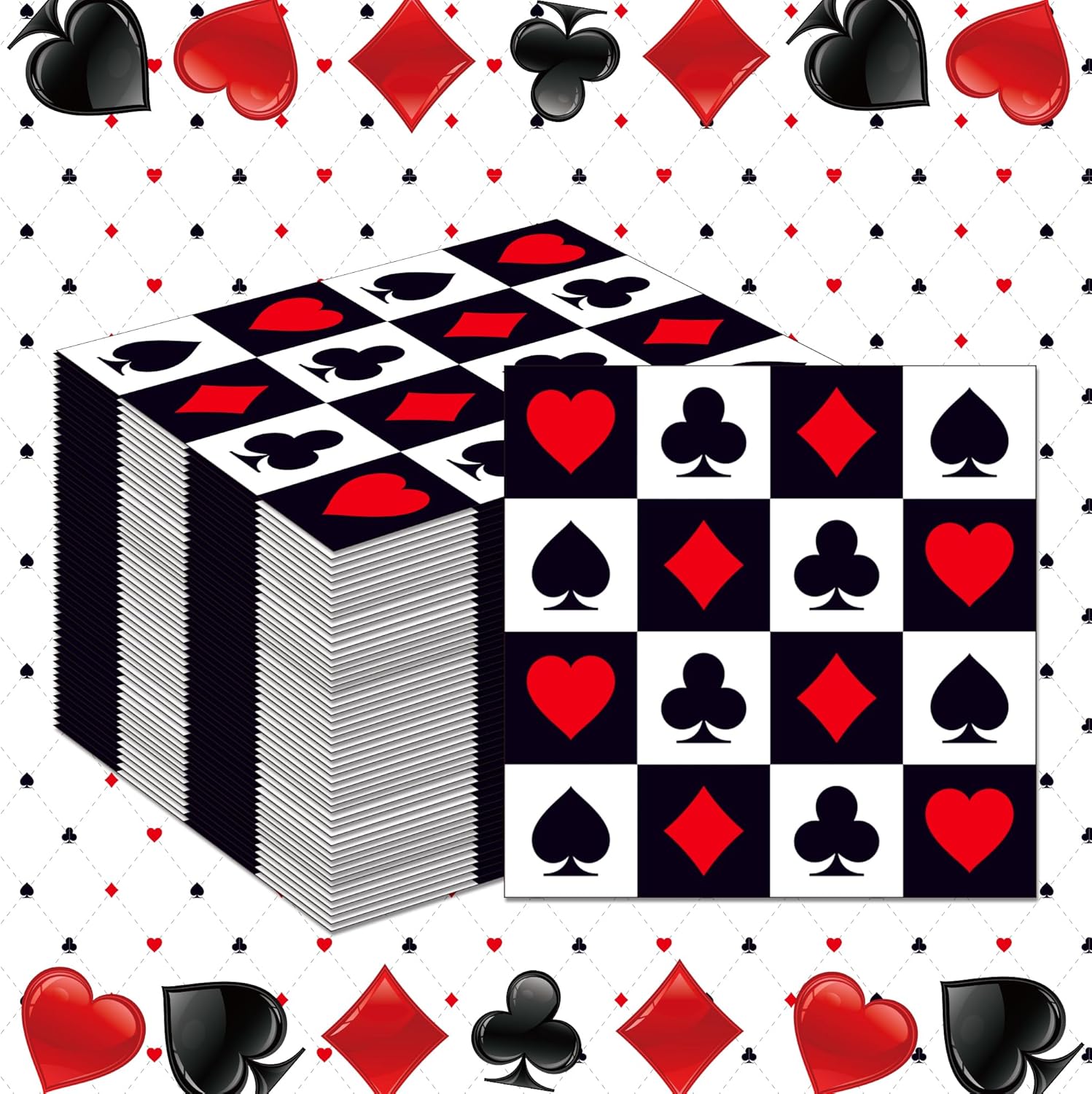 Party Games No Supplies - 20/40/60/80 PCS Casino Thema Poker Servietten