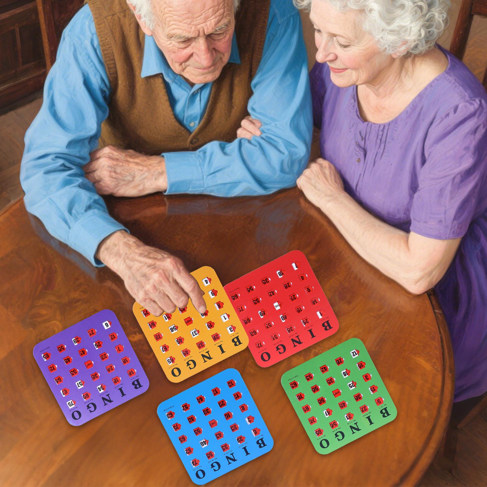 Party Games Large Groups - 5 Stück Bingo-Spielkarten mit Großdruck, Bingo-Kartons
