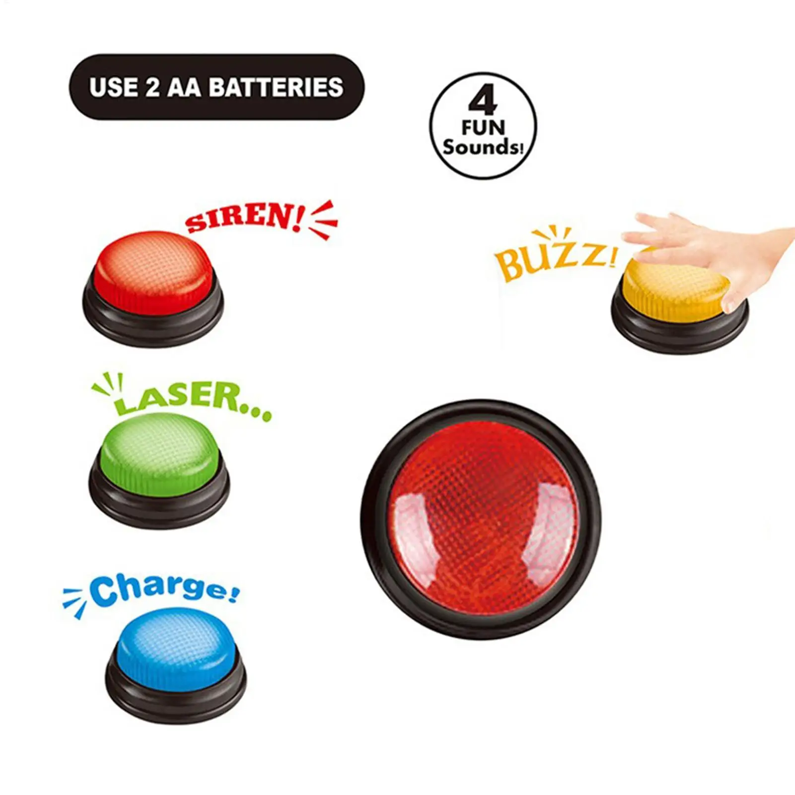 Party Games Engagement - Spiel-Buzzer 4-teiliges Schnellantwort-Set mit Lichtern für