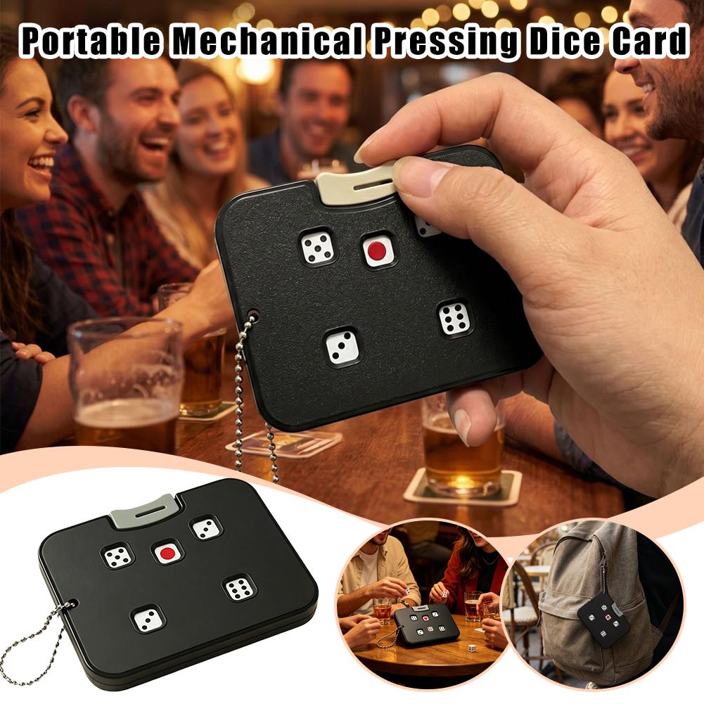Party Games No Supplies - Neuartiger 5-Loch-Würfel-Fidget-Slider zum Drücken mit Kette