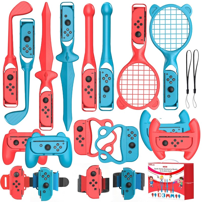 Party Games Nintendo Switch 2 - Für Switch 2 Sportzubehör Bundle 18-in-1-Sportspiele-Zubehör-Kits