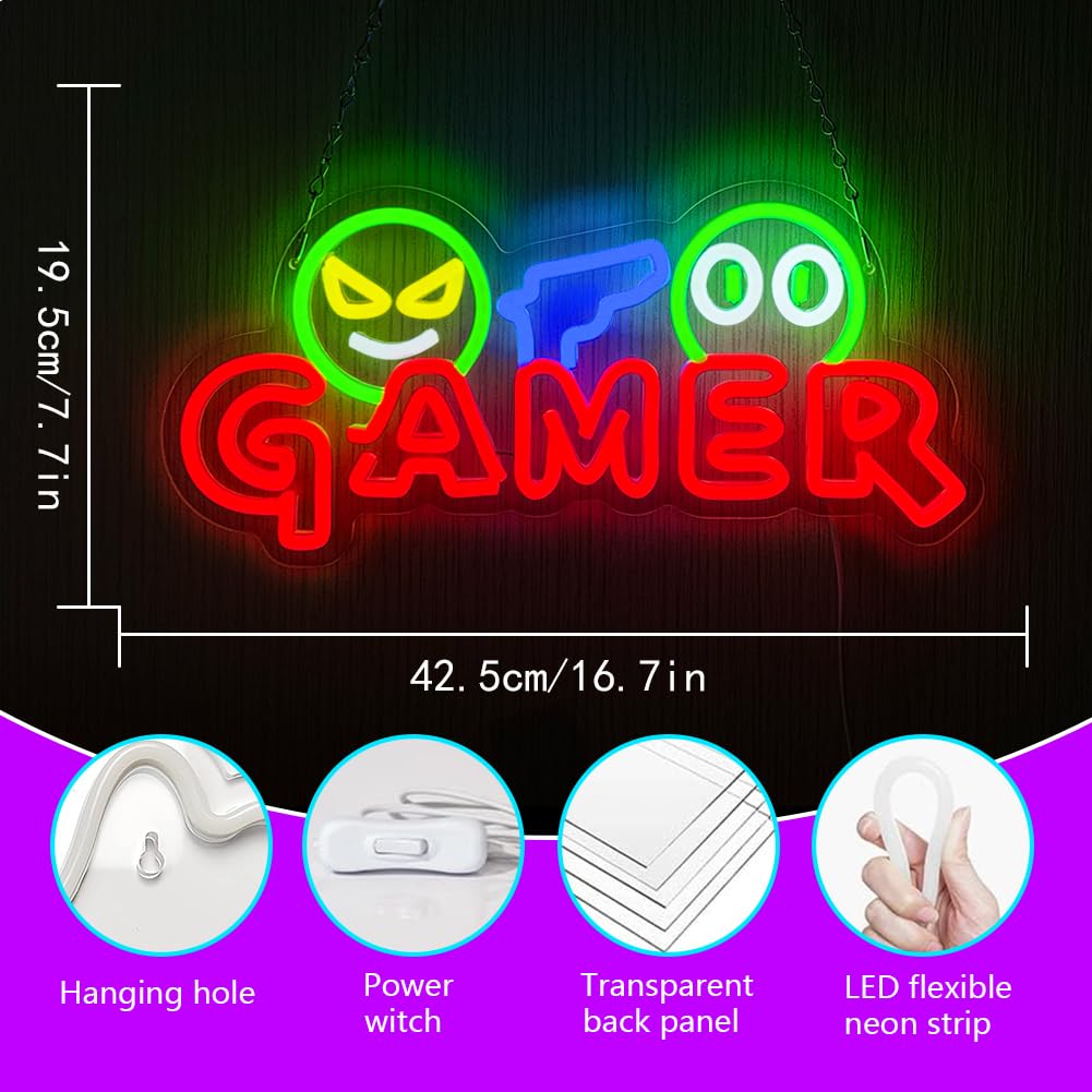 Gamer Neon-Schild LED-Wandleuc – Party Games Baby Shower Bewertung und Preis