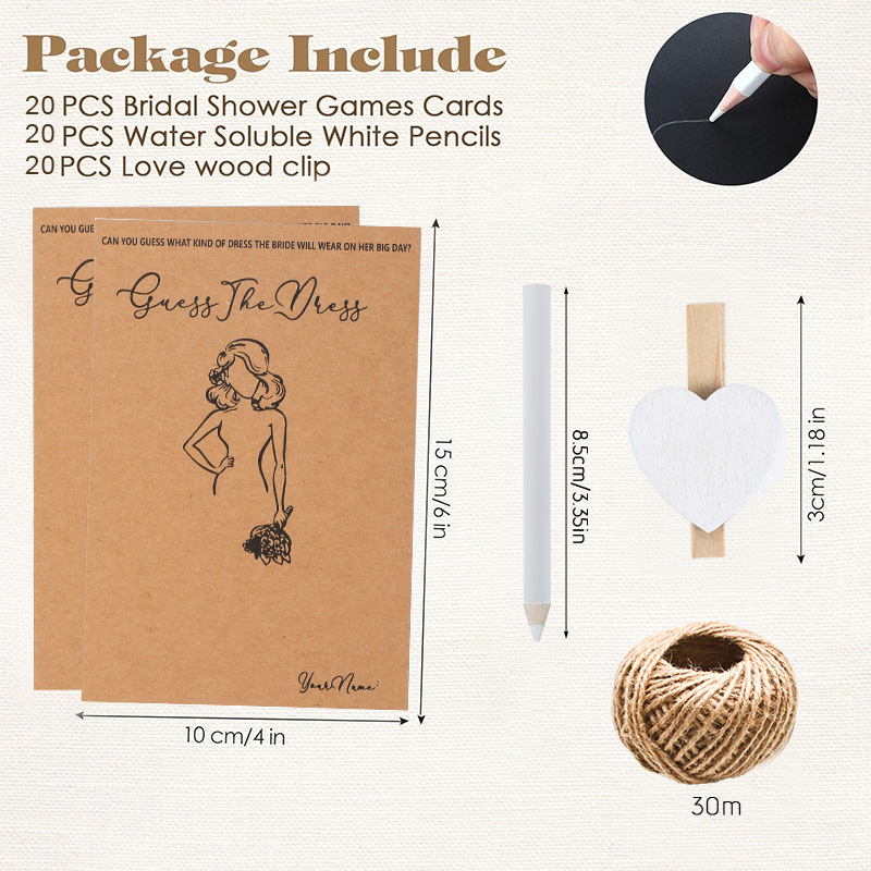 10/20 Sets Guess Hochzeitsklei – Party Games Bridal Shower Bewertung und Preis