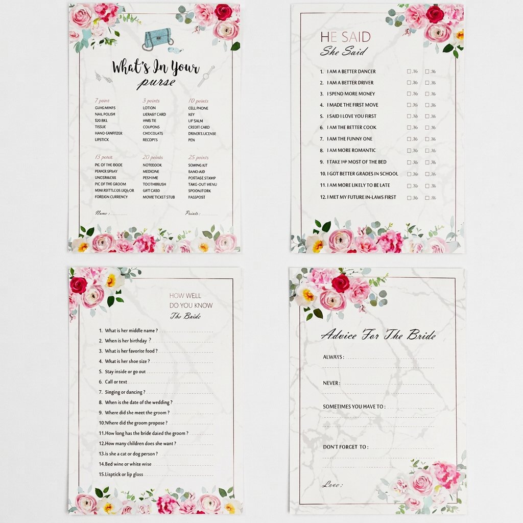 Brautparty-Spielkarten-Set, 4  – Party Games Bridal Shower Bewertung und Preis