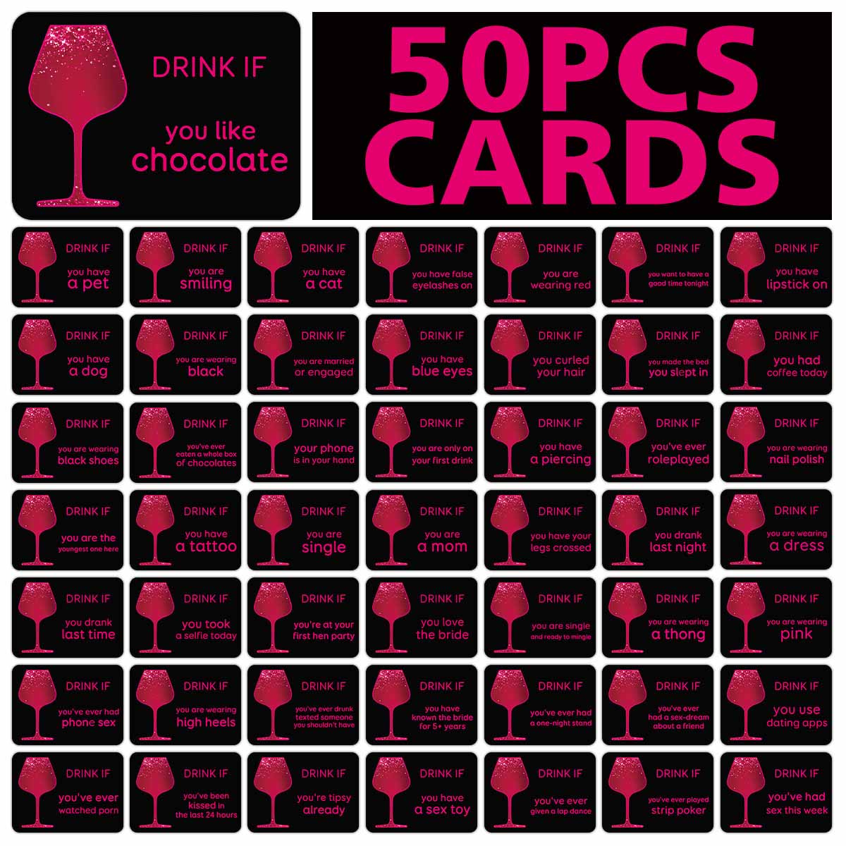 50 Stück Trinkspielkarten für  – Party Games Bridal Shower Bewertung und Preis
