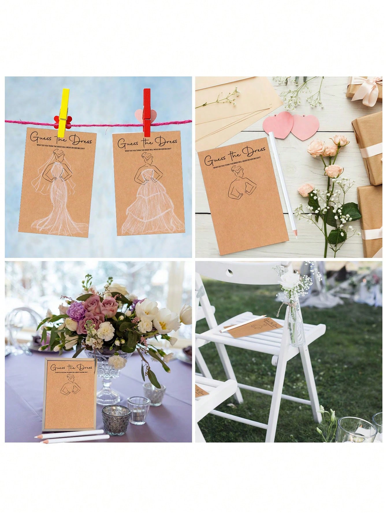 20/40 stücke Kleid Raten Braut – Party Games Bridal Shower Bewertung und Preis