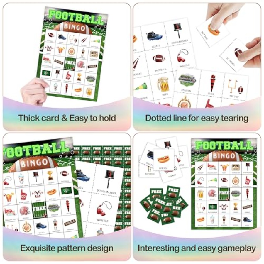 Fußball-Party-Bingo-Spielkarte – Party Games Large Groups Bewertung und Preis